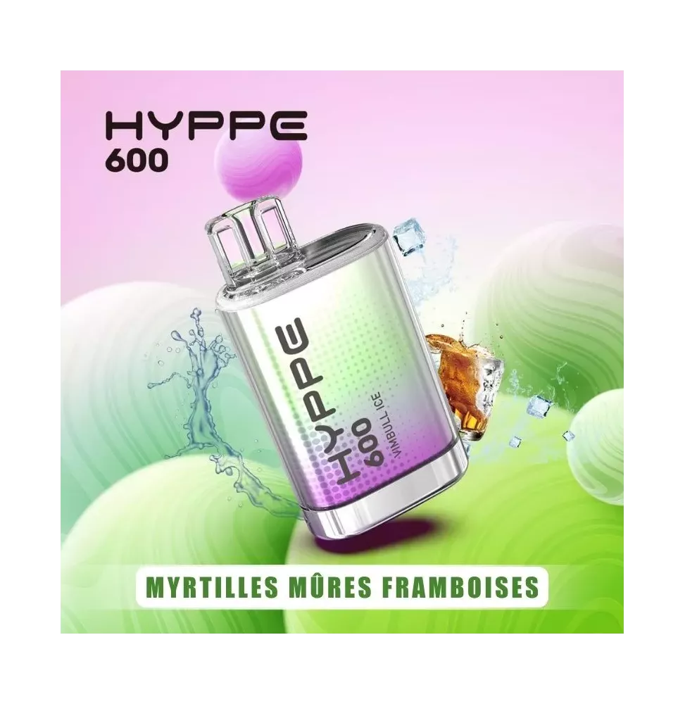 Puff Jetable Saveur Myrtilles, Mûres, Framboises Fraîches - Hyppe 600