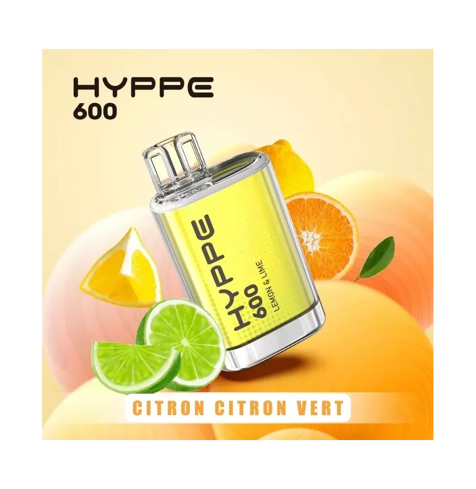 Puff Jetable Saveur Citron et Citron Vert - Hyppe 600