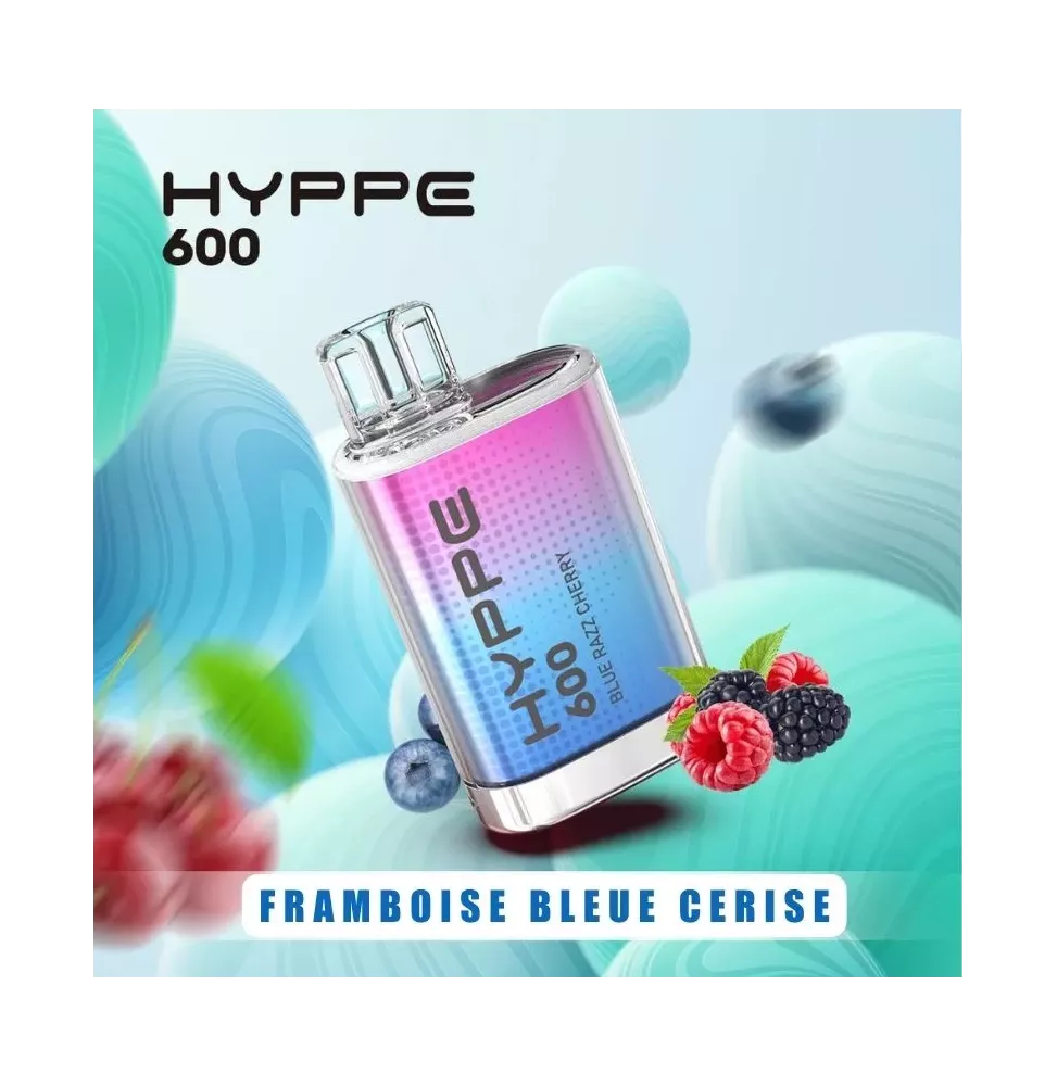 Puff Jetable Saveur Framboise Bleue Cerise - Hyppe 600