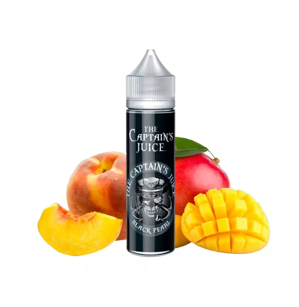 E-liquide Black Pearl : Mangue, Pêche, et Pomme - The Captain's Juice