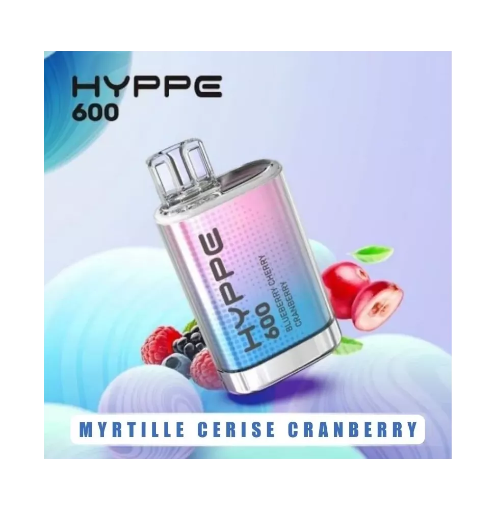 Puff Jetable Saveur myrtilles, cerises, canneberges - Hyppe 600