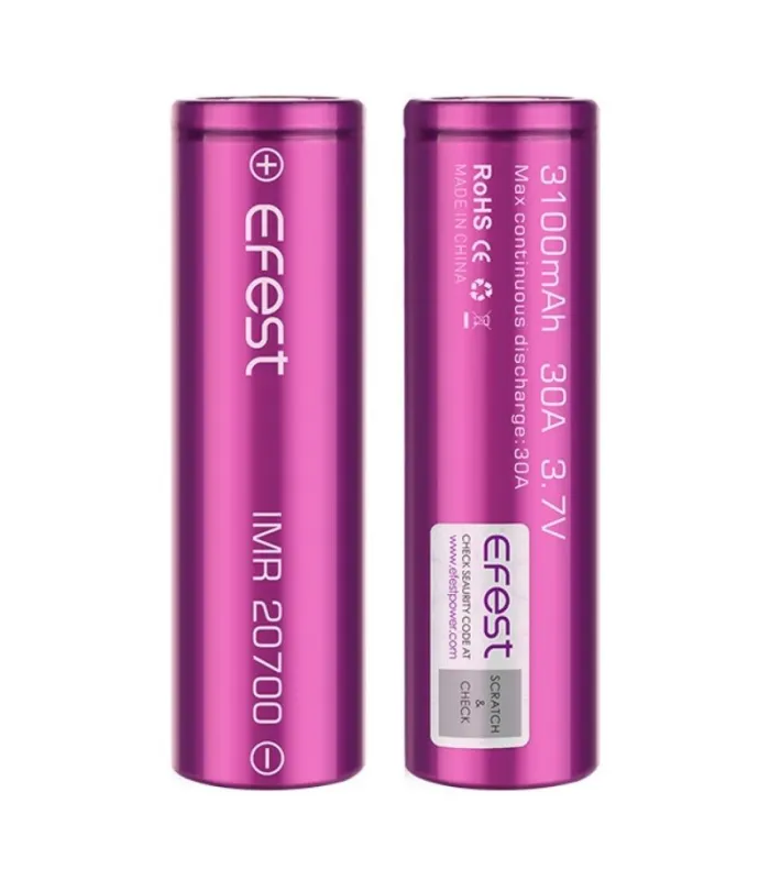 Accu 20700 Efest 3100mAh 30A – Boîte de 2