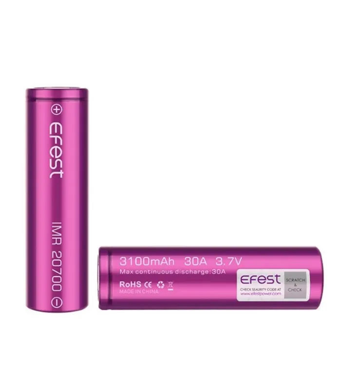 Accu 20700 Efest 3100mAh 30A – Boîte de 2