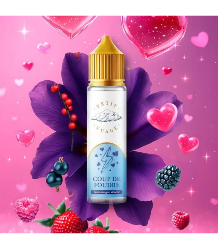 E-liquide Coup de Foudre 50ml – Petit Nuage | Fruits rouges & Violette