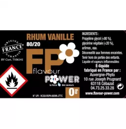 Liquide 10ml Rhum Vanille - Flavour Power