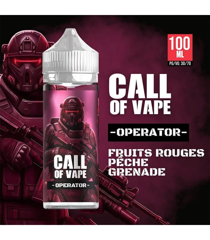 E-liquide Operator 100ml Call of Vape - fruits rouges & pêche