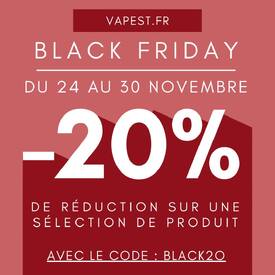 🎉 BLACK FRIDAY ALERTE ! 🎉

🔥 Chez Vapest, c’est le moment que vous attendiez :
Profitez de - 20 % sur une sélection de produit.

🕒 Offre valable du 24 au 30 novembre et jusqu’à épuisement du stock !

👉 Rendez-vous sur notre site (lien en bio) pour en profiter.

#BlackFriday #VapeSale #Vapest #VapeDeals #Économies #StockLimité

⚠️ Offre réservée aux majeurs (18 +) – Conformément aux réglementations en vigueur.